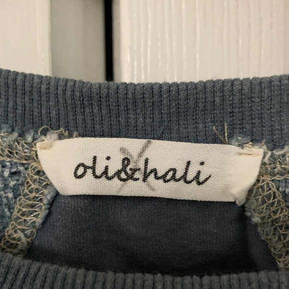 Oli & Hali Two-Tone Raglan Sleeve — Slate Blue & Cream - Picture 2 of 10